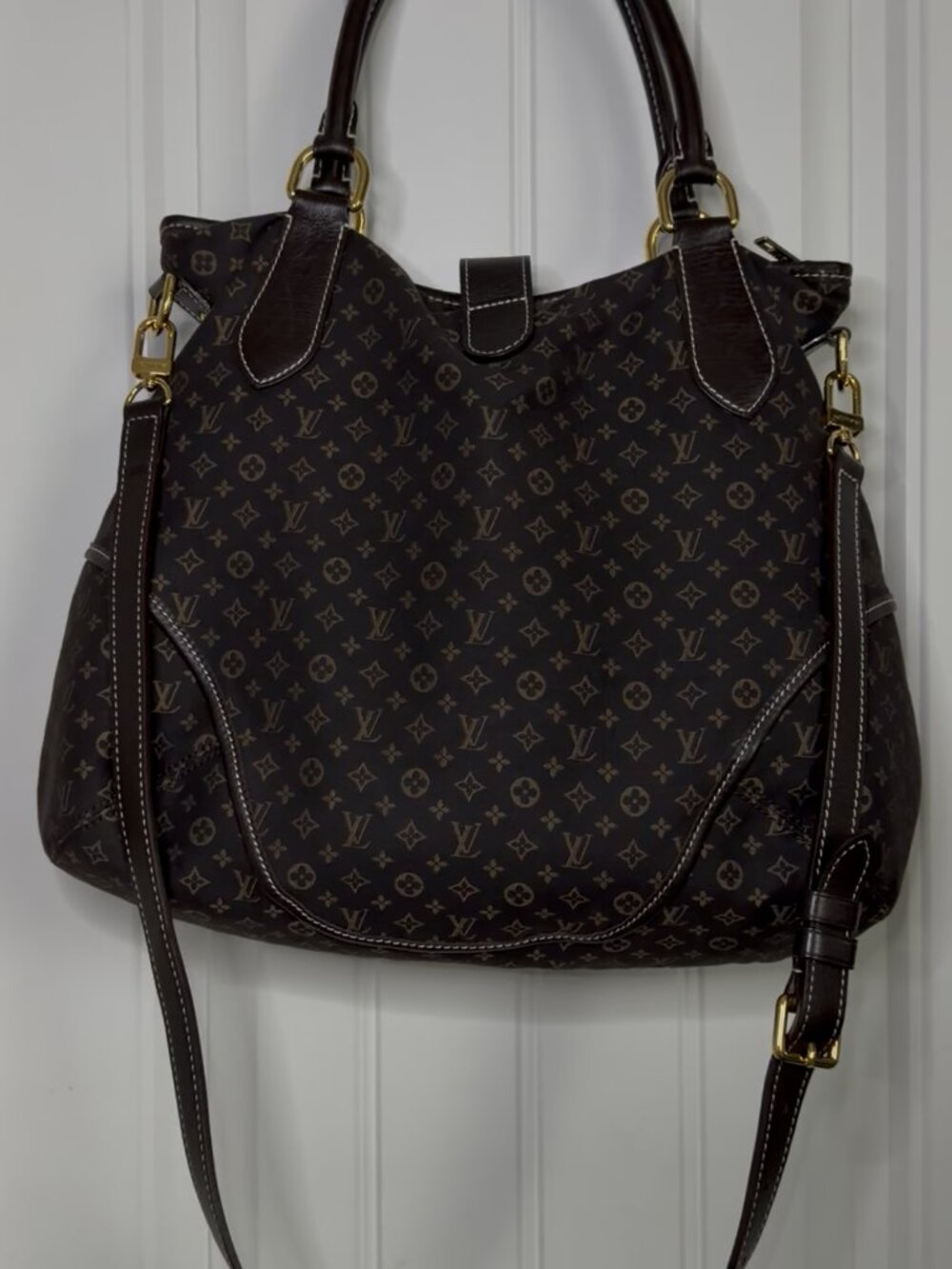 Louis Vuitton Monogram Canvas Shoulder Bag in Dark Brown and Black - Picture 13 of 15